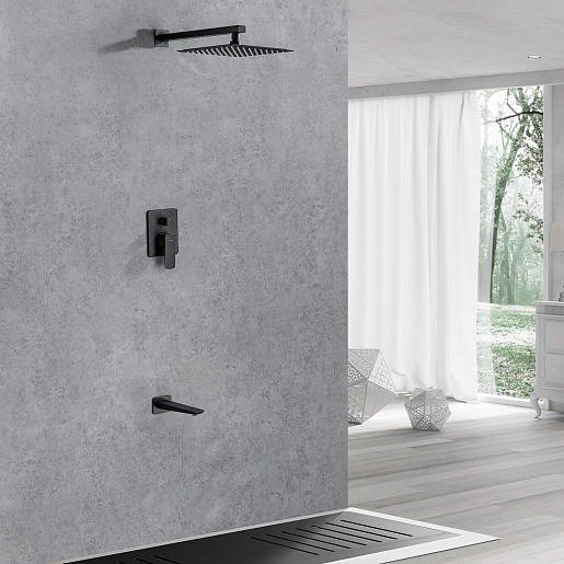 Allen Brau Смеситель для душа Infinity X2 5.21014-31 (с внутренней частью, 2 выхода) черный матовый – картинка-5